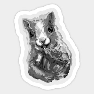 Squirrel Nut Black and White Sticker